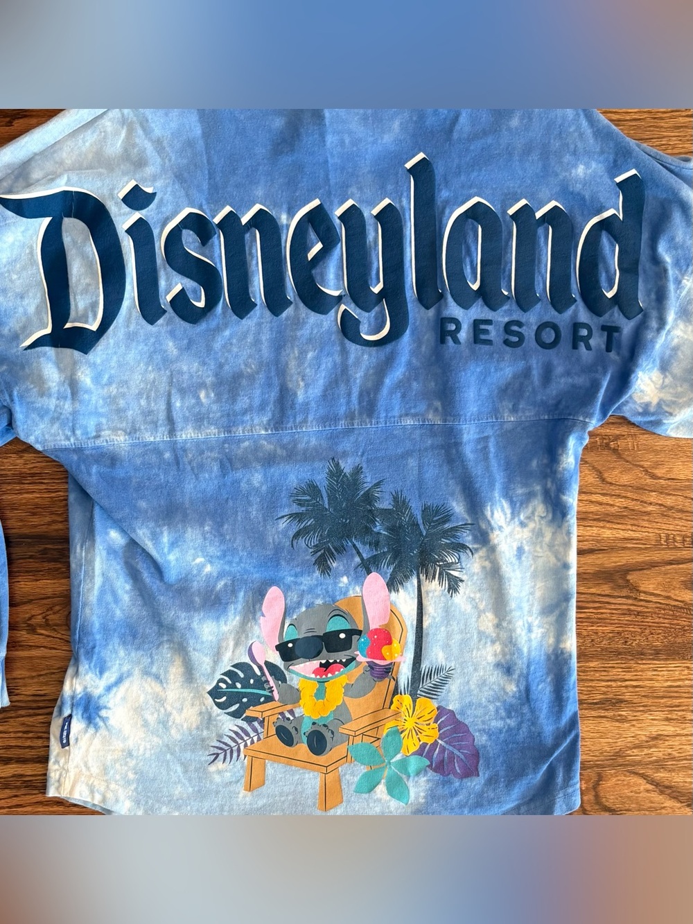 Disney Spirit Jersey Stitch Hawaiian blue tie dye Disneyland shirt size XS - Picture 5 of 8